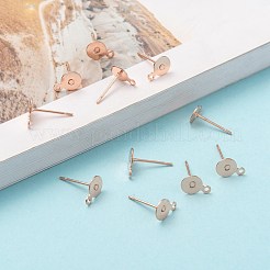 Brass Stud Earring Findings&nbsp;KK-K225-02C-RG