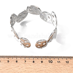Hammered 304 Stainless Steel Cuff Bangles for Women&nbsp;BJEW-T030-03P