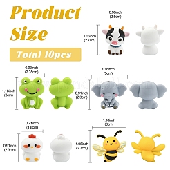10Pcs 5 Styles Food Grade Eco-Friendly Silicone Focal Beads&nbsp;SIL-YW0001-80