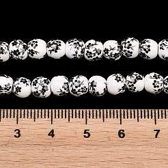Floral Printed Porcelain Beads&nbsp;PORC-L004-6mm-07