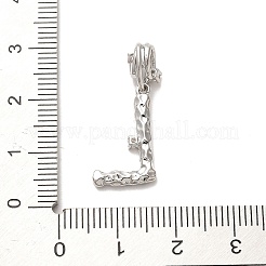 Rack Plating Brass Micro Pave Cubic Zirconia European Dangle Charms&nbsp;KK-L210-015P-L