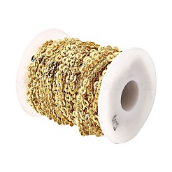 Brass Flat Round Boston Link Chains&nbsp;KK-V007-003G