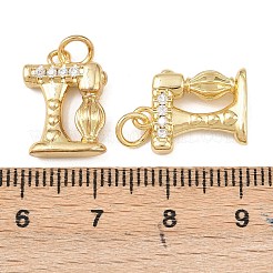 Brass Micro Pave Cubic Zirconia Pendants&nbsp;KK-G544-42G