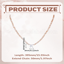 1Pc Glass Rondelle Beaded Necklaces&nbsp;NJEW-LP0007-23K