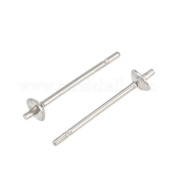Tarnish Resistant Original Color Stainless Steel Stud Earring Findings&nbsp;X-STAS-Q036-1