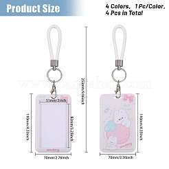 4 Sets 4 Colors ABS Plastic Hand Strap Card Holders&nbsp;AJEW-CA0004-30