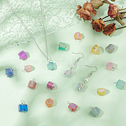 20Pcs 10 Colors Electroplated Natural Quartz Pendants&nbsp;PALLOY-AB00170