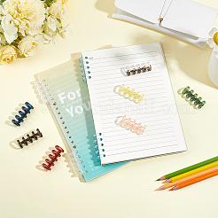 18Pcs 9 Colors 5-Ring Plastic Loose Leaf Book Binder Hinged Rings&nbsp;FIND-CP0002-34