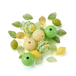 30Pcs 9 Styles Baking Paint Opaque & Transparent Acrylic Beads&nbsp;SACR-TA0001-64