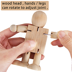 Unfinished Blank Wooden Robot Toys&nbsp;AJEW-GF0001-15