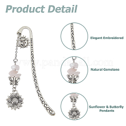 15Pcs 5 Styles Tibetan Style Alloy Bookmarks&nbsp;AJEW-HS00006