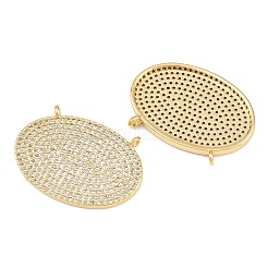 Brass Pave Clear Cubic Zirconia Pendants&nbsp;KK-L275-44G-01