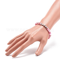 4Pcs 4 Color Handmade Polymer Clay Disc Surfer Bracelets Set&nbsp;BJEW-JB08799