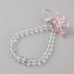 Acrylic Bear Hanging Beaded Keychain Wrist Bracelet Pendant Decoration&nbsp;HJEW-WH0068-15D