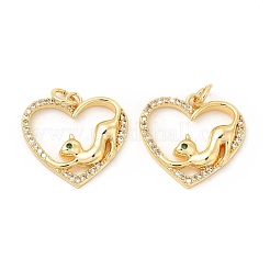 Brass Micro Pave Cubic Zirconia Pendants&nbsp;KK-H441-39G