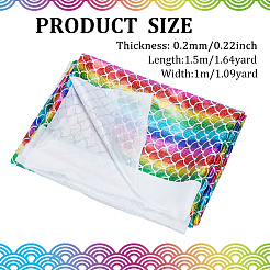 Polyester Mermaid/Fish Scales Fabric&nbsp;DIY-WH0410-21B