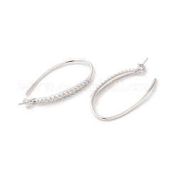 Anti-Tarnish Rhodium Plated 925 Sterling Silver Micro Pave Cubic Zirconia Earring Hooks&nbsp;STER-F041-88P
