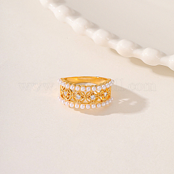 Brass Micro Pave Cubic Zirconia Finger Ring&nbsp;AH5761-3