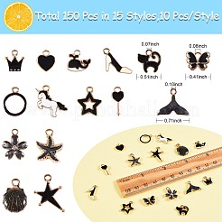 140Pcs 14 Styles Alloy Pendants&nbsp;ENAM-SZ0001-91