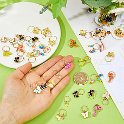 36Pcs Zinc Alloy Enamel Pendant Hair Braid Ring&nbsp;FIND-FH0017-69