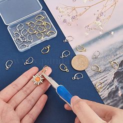 20 Pairs 2 Colors Brass Earring Hooks&nbsp;KK-BC0007-63