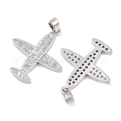Brass Micro Pave Clear Cubic Zirconia Pendants&nbsp;KK-G549-18E-P