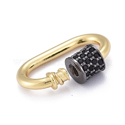 Brass Micro Pave Cubic Zirconia Screw Carabiner Lock Charms&nbsp;ZIRC-E164-08G