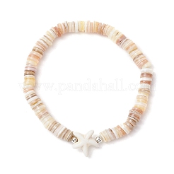 Natural Cultured Freshwater Pearl & Synthetic Turquoise Beads Stretch Bracelets&nbsp;BJEW-JB11875