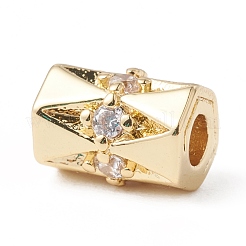 Eco-Friendly Rack Plating Brass Micro Pave Cubic Zirconia Beads&nbsp;KK-F835-29G