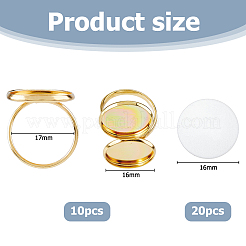10Pcs 304 Stainless Steel Open Cuff Ring Findings&nbsp;DIY-HS0002-21A