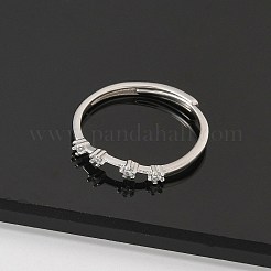 Constellations Rhodium Plated 925 Sterling Silver Micro Pave Clear Cubic Zirconia Adjustable Rings for Women&nbsp;RJEW-P130-01P-C
