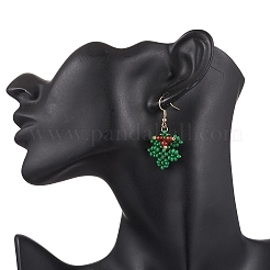Christmas Handmade Glass Seed Beads Dangle Earrings&nbsp;EJEW-MZ00516