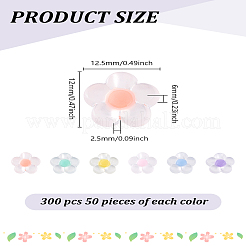 300Pcs 6 Colors Transparent Acrylic Beads&nbsp;TACR-LP0001-02