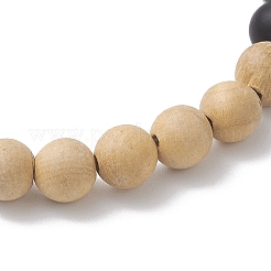 Natural Mixed Gemstone & Wood Round Beaded Stretch Bracelets for Women Men&nbsp;BJEW-JB12597