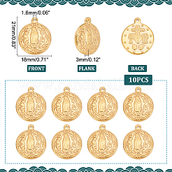 10Pcs Ion Plating(IP) 304 Stainless Steel Pendants&nbsp;STAS-UN0048-55