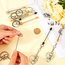 9Pcs 3 Colors Alloy Bullet Bar Beadable Keychain for Jewelry Making DIY Crafts&nbsp;KEYC-SC0001-10