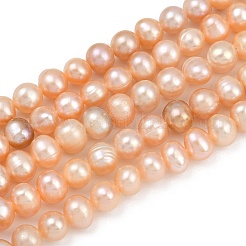 Natural Cultured Freshwater Pearl Beads Strands&nbsp;PEAR-I007-07Y-01B