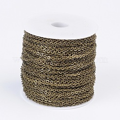 Brass Flat Oval Cable Chains&nbsp;CHC025Y-01-AB-NF