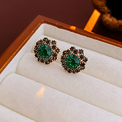 Alloy & Rhinestone Flower Stud Earrings&nbsp;WGB743E-01
