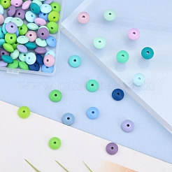 160Pcs 16 Colors Rondelle Food Grade Eco-Friendly Silicone Abacus Beads&nbsp;SIL-CA0003-17