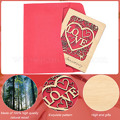 Valentine's Day Wooden Greeting Cards&nbsp;DIY-CP0011-91B
