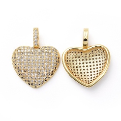Brass Micro Pave Clear Cubic Zirconia Pendants&nbsp;KK-I658-36