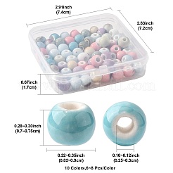 68Pcs 9 Colors Handmade Porcelain Beads&nbsp;PORC-FS0001-23C