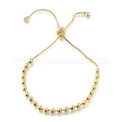 Brass Round Beads Slider Bracelets for Women&nbsp;BJEW-D317-13D-G