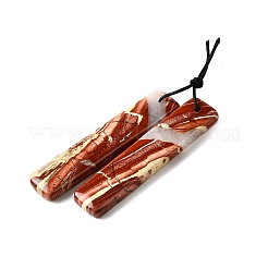 Natural Red Rainbow Jasper Pendants&nbsp;G-L617-I06-10x48mm