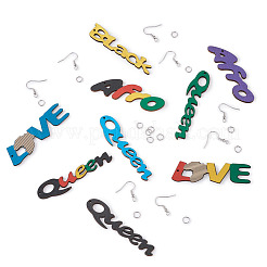 DIY Word Style Earring Making Kits&nbsp;DIY-TA0008-61