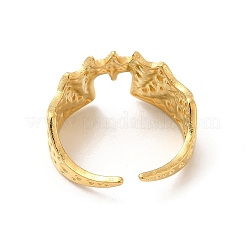 Ion Plating(IP) 304 Stainless Steel Gothic Bat Open Cuff Ring for Women&nbsp;LS-RJEW-E066-01G