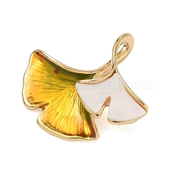 Brass Enamel with Natural Shell Pendants&nbsp;KK-G556-11G