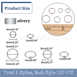 360Pcs 3 Styles 304 Stainless Steel Twisted Open Jump Rings for Chainmaille Weaves&nbsp;STAS-DC0011-98