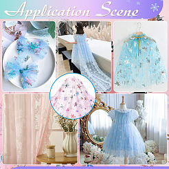 Snowflake Pattern Polyester Lace Fabic&nbsp;DIY-WH0061-020B